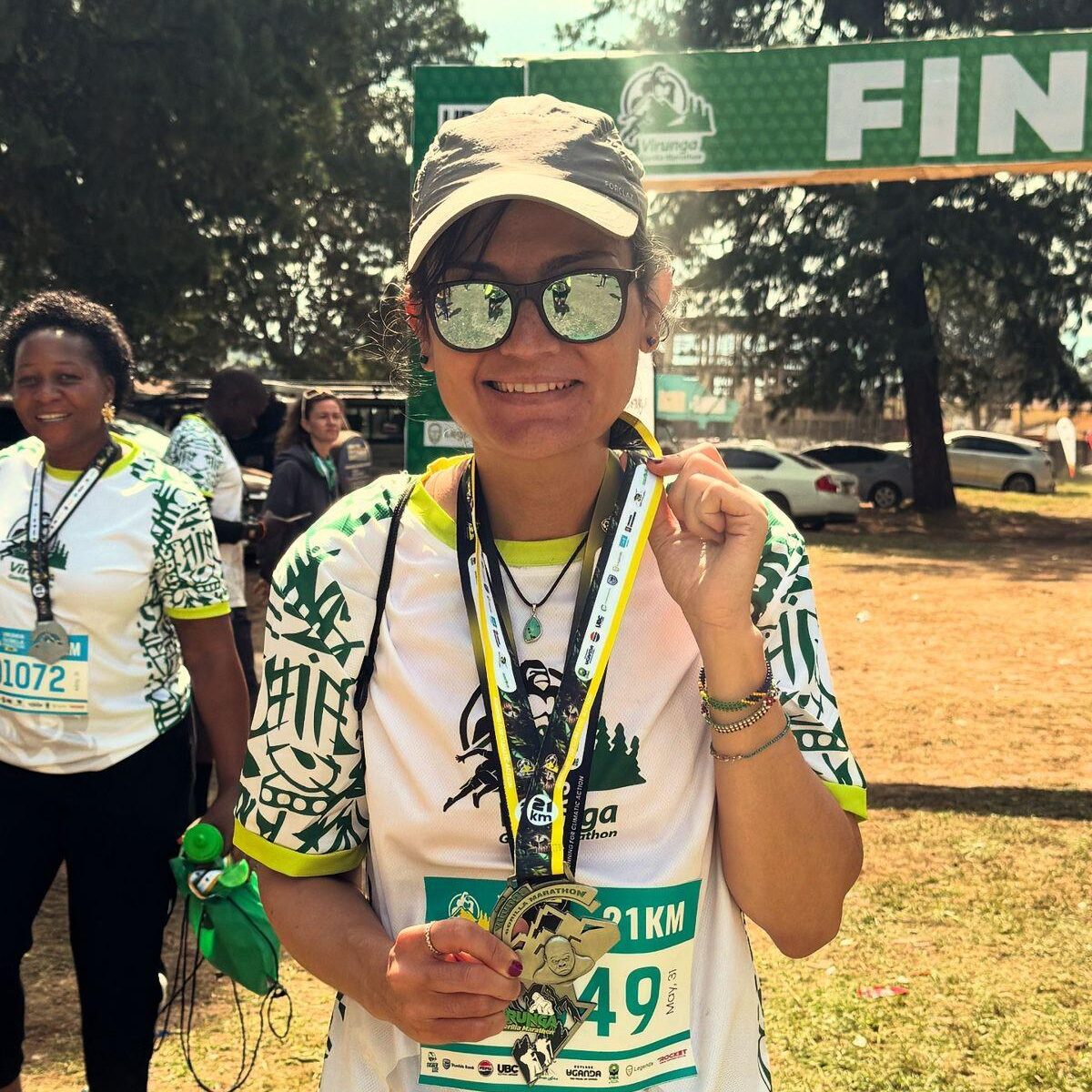 Marathon photo accompanying Catherine’s testimonial